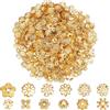 PH PandaHall 640pcs 12 stili distanziatori perline tappi sfuso fiore dorato perline perline metallo filigrana fiore distanziatore perline gioielli perline tappo terminale per bracciali, collane