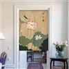 Guest Ruyunlai Noren Tenda Giapponese della Porta Tappezzeria Divisorie Lunga Tappezzeria Giapponese della Porta Tenda per Decorazione Porta Finestra Cucina Foglia di loto 80 x 90 cm