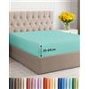 CGK Unlimited Lenzuolo con Angoli 150x200 - Microfibra Tasca 40cm (16) - Blu Spa