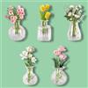 ZOYVUX Mini vasi magnetici in ceramica 3D per frigorifero, graziosi piccoli vasi con fiori, decorazione magnetica per frigorifero, cucina, ufficio, armadietto (confezione da 5)