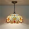 LYDZT Lampadari Stile Tiffany, Apparecchio Di Illuminazione A Sospensione In Vetro Colorato Multicolore, Paralume Da 16 Pollici Decorazione Pastorale Rustica Lampade A Sospensione A Soffitto Per S