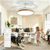 Maxled, Light is Led! Ventilatore Soffitto Illuminazione Telecomando ∅47.5CM 3CCT LED Dimmerabile Illuminazione Soffitto Lampada Sala Pranzo Telecomando Retrattile 4 Pale 6 Velocità Timer Silenzioso