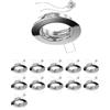 ledscom.de 12x cornice da incasso a soffitto FERE, rotonda, cromo lucido (LED/alogeni/MR16/50mm) incl. presa GU5.3