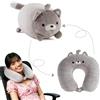 Esshogo Cuscino cervicale convertibile 2 in 1, cuscino cervicale deformazione per animali di peluche, cuscino cervicale, adatto per aerei, viaggi, treni, ufficio, riposo e sonno (orso grigio)