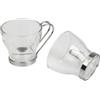 TrAdE Shop Traesio 6 TAZZINE 100ml Tazza Caffe' in Vetro con Manico Acciaio Bicchiere Espresso Bar