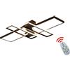 Lichtsse 116W LED Lampada da soffitto Moderna Rettangolo Design Telecomando Dimmerabile Camera da letto Lampade Plafoniera Metallo Acrilico Paralume 3000-6500K Cucina Decor Lampada a Sospensione,Nero,L120cm