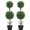 HOMCOM Bosso artificiale, set da 2 pezzi, grandi 91,6 cm, piante artificiali in vaso, piante artificiali, bosso come vero albero artificiale con protezione UV per soggiorno, giardino, balcone
