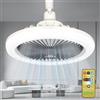 Xiexieni E27 Ventilatore da Soffitto con Luce Silenzioso, 3 Velocità Regolabili, Telecomando, Dimmerabile, 30W Lampadario Ventilatore per Camera da Letto, Cucina, Soggiorno, Garage (24.5cm)