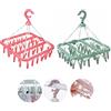 Biluer Appendiabiti per Calze, 2PCS Stendibiancheria in Plastica con 32 Mollette Stendino per Biancheria Intima per Asciugare Calze Asciugamani Vestiti per Bambini Intimo(Rosa,Verde)