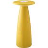 SIGOR Nuflair - Lampada da tavolo dimmerabile a LED ricaricabile con vaso di fiori integrato per interni ed esterni, altezza 24 cm, easy-connect caricabatterie, durata della luce 12 ore, giallo sole