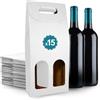 Espirito Rebelde 15 Scatole di Cartone Bianco Vuote per 2 Bottiglie di Vino 18x9x40cm | Cofanetti per Regalo e Imballaggio di Vino | Valigie per Vino da Regalare: Pasqua, Compleanno, Natale