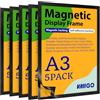 VAIIGO Cornice Magnetica A3 Autoadesiva 5 Pezzi,Cornice per Poster,Nero | Cornice Informativa con Chiusura Magnetica, PVC Trasparente, Cambio Rapido, Documenti, Poster, Foto, Menu, Avvisi, Ufficio