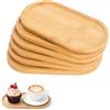 TLDBATICE 6 Pezzi Vassoio Legno, Vassoio Bambù Piccolo Ovale per Caffè Tè Dolci | Bambù Naturale, Design Ovale, Superficie Liscia, Ideale per Caffè, Tè, Dolci, Snack e Organizzazione Casa