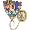 LNINNERY Lampada da parete antica lampada da parete con paralume in vetro colorato a forma di libellula, 60 W, 220 V, per ristorante, camera da letto e illuminazione corridoio