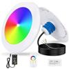 COOLWEST Proiettore Piscina LED con Filettatura 1 1/2, 25W Lampade Piscina RGB Multicolore con Telecomando, Ø180mm, 24V DC IP68 Impermeabile Luci per Piscinas Cemento SPA