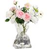 FARYODI Vaso in vetro trasparente spesso 20 cm, vaso di cristallo per fiori, vaso moderno in cristallo per tulipani, elegante vaso moderno per soggiorno, regalo per donne (trasparente)