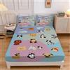 Generic Lenzuola Matrimoniale 160x200x30 cm Cane da Compagnia, 3D Bambino Lenzuolo con Angoli, Lenzuola Letto Coprimaterasso Microfibra Morbido e 2 Federe 50x80 cm 888-LK