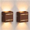 CHEVVY 2pezzi Applique da Parete LED 7W,Vintage Applique Doppio slot 3000K | Lampada da Parete Moderno Bianco Caldo, Luci da Parete Interno,Luce Up Down per Camera da letto,Soggiorno (Colore noce)