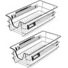 Daromigo 2x Cassetto Telescopico Cestello Estraibile 30cm per i Mobili da Cucina, con Guide Scorrevoli, Cassetti Telescopici Metallo Cromato, Cestelli da Cucina Estraibile