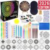 Insnug Kit Strumenti Mandala (Dotting Tools), Set Pittura su Sassi e Pietre con Stencil e Pennelli, Astuccio. Accessori Nail Art, Ceramica, Fai da Te (Hobby Creativi) Adulti e Bambini, Idea Regalo