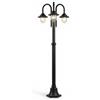 maolo Lampione da Giardino 3 Bracci Classico IP54 | 210cm in Alluminio | 3x E27 Max 60W | Palo Illuminazione Esterno per Viali, Ville e Cortili | Bianco/Nero (Nero)