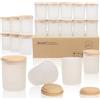 MILIVIXAY Confezione da 20 barattoli per candele in vetro spesso smerigliato da 200 ml, con coperchio, per realizzare candele, contenitori per spezie e polvere.