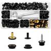 Upvera Bottoni a Pressione a Vite Kit da 190 Pezzi Nero 11 mm con Attrezzi, Bottoni Metallo per Teloni, Cuoio, Tela e Barca, Spessore max. 8 mm
