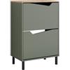 Vicco Scarpiera da ingresso Marelle, Verde/Artigianale, 60 x 91.6 cm con 2 scomparti