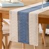 Miuyunya Runner da tavola bianco macramè boho lino di cotone, 30 x 200 cm, in pizzo all'uncinetto, in rete, stile rustico, lavabile, blu, runner da tavolo, moderno, decorazione bohémien, per cucina, matrimonio