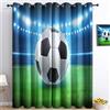 Srigzcaly Soggiorno Occhielli Tende 140x160cm Calcio Stadio Erba Tende Oscuranti, 2-Pcs Poliestere Tenda Termoisolanti Opache, Verde Blu Tende Camera Letto Bambini e Adolescenti