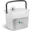 Novaliv Contenitore per Detersivi Con Coperchio, 4 Litri, Trasparente, 23,5 x 18 x 18,5 cm, Con Manico, per Detersivo in Polvere