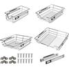 Daromigo 4x Cassetto Telescopico Cestello Estraibile 60cm per i Mobili da Cucina, con Guide Scorrevoli, Cassetti Telescopici Metallo Cromato, Cestelli da Cucina Estraibile