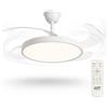 maolo Ventilatore da Soffitto con Luce LED 40W e Pale Retrattili Ø107 cm | Motore DC Silenzioso 30W | CCT 3000K 4000K 6500K | Telecomando e Memoria | Bianco