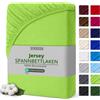 Svenson Lenzuolo con angoli elasticizzati in jersey di cotone, morbido, elastico e comodo per l'uso quotidiano 140x200 cm, mela verde