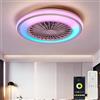 MRDEER Ø50CM RGB Lampada Ventilatore Soffitto con Telecomando per Soggiorno