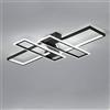 Lichtsse 94W LED Lampada da soffitto Moderna Rettangolo Design Stile Lampada soggiorno Camera da letto Plafoniera Metallo Acrilico Paralume Cucina Sala da pranzo Ufficio Decor Applique a muro,Nero,L90CM
