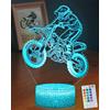 DAHEYMA Luce notturna per moto da cross, illusione 3D, 16 colori, luci LED - Touch e telecomando, timer Tpye-C dimmerabile, decorazione per la stanza
