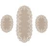 Corredocasa Set di Tris Centrini in Macramè Lavorazione Artigianale Composto da Centro Runner e 2 Centrini Piccoli di Alta Qualità Ottimi per Casa Tavolo, Delicati, Eleganti (Ovale Beige)