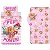 LesAccessoires - Set di biancheria da letto Paw Patrol, 3 pezzi, 100% cotone, copripiumino + federa + lenzuolo con angoli