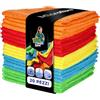 ToolSpace Panni in Microfibra 30x30 cm 20 Pezzi 240 gsm per Auto Cucina Bagno Vetri Specchi Mobili Morbidi Assorbenti Riutilizzabili Senza Aloni Microfibra 80/20 Multicolore Pulizia Casa