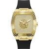 Guess Phoenix GW1066G2 - Orologio da polso analogico al quarzo, in acciaio inox, 43 mm, cinturino in silicone nero, 5 bar, colore: champg