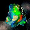 OPAL EMPIRE Ethiopian Fire Opal Gemma Opale Naturale Grezza Nera 10.5Ct 18x17mm