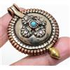 Fatto a mano Ciondolo scatola turchese fatto a mano boho rame antico gioielli vintage 2,3"...