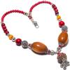 Fatto a mano Collana con pietre preziose in onice rossa ambra gialla gioielli boho fatti a...
