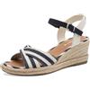 Tamaris Donna sandalo con zeppa blu 38 EU