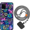 vingarshern Cover Compatibile con VIVO Y33S Custodia in Silicone Sottile,Case Antiurto e Antigraffio con Motivo+1×Catena/Cordino per Cellulare,Mandala