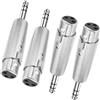 MEIRIYFA Adattatore da TRS a XLR da 1/4, 6,35 mm, XLR 3 pin, spina stereo da 1/4, spina bilanciata per altoparlante, microfono, amplificatore mixer, 4 pezzi, argento (presa XLR)