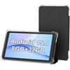 PEICHENG Tablet con custodia protettiva, 7 pollici IPS 1024 * 600 Android 15.0 Tab PC RAM 8GB (3+5Expand)+ROM 32GB Bluetooth 5.0 WiFi6 2.4G+5G 2MP + 5MP doppia fotocamera (nero)