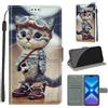 SIENIANLINE Cover per Huawei Honor 8X PU Pelle Custodia Flip Gatto