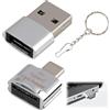 Vomtaric Lettore di schede TF SD USB C, adattatore TF USB C OTG con USB A, lettore di schede micro SD, per smartphone, tablet PC Android, compatibile con MicroSD MicroSDHC MicroSDXC, compatto con porta chiavi